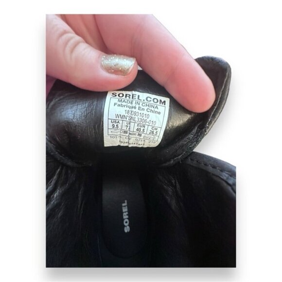 Women’s SOREL 9.5 Blake Lace Non Shell Boot Black / Sand - Picture 9 of 16